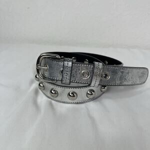 Moschino Cheap And Chic Metallic Silver Studded Waist Belt Size S-L?? One size??